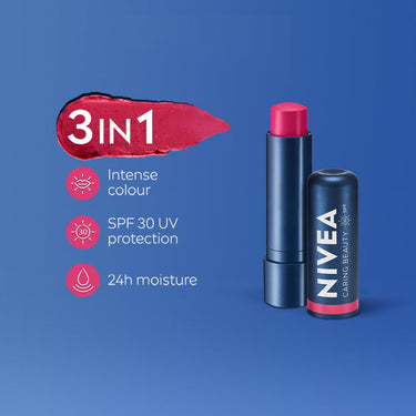NIVEA Lip Caring Beauty Pink Lip Balm | Lip & Cheek Tint with SPF 30